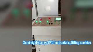 Die halbautomatische Bandmesser-Spaltmaschine schneidet wiederverklebten und halbharten PU-Schaum gleichmäßig in Schichten