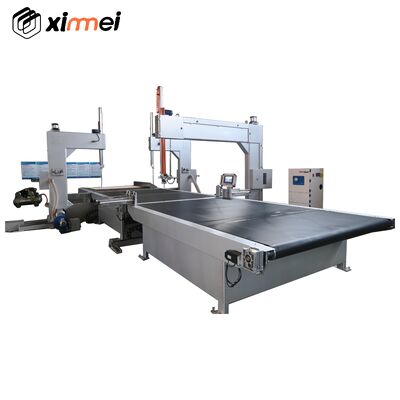 Sponge Cutting Machine Vertikalbandmesser PLC HMI Steuerung Schaumblock Trimming Splitting to Strip EPE PU Isolierung Baumwollspüler EVA Felsenwolle Honighalm Papierbrett Kokosfaser keine CAD-Zeichnung