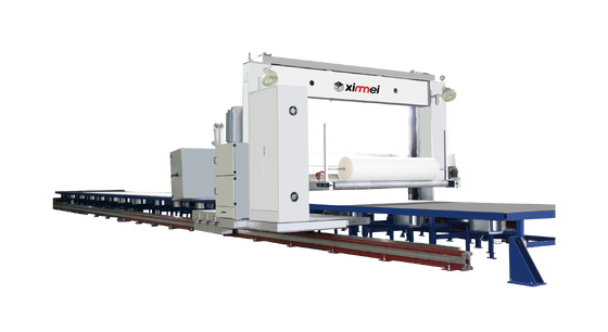 Hocheffiziente PU-Schaumschneidemaschine mit 2200 mm Schnittbreite und 0-120 m/min Geschwindigkeit